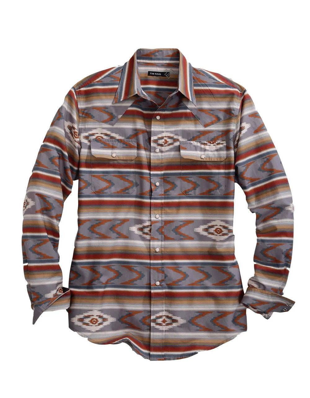 Tin Haul MENS LONG SLEEVE SNAP ARROWHEAD SERAPE WESTERN SHIRT - Tin Haul - Flyclothing LLC