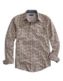 Tin Haul MENS LONG SLEEVE SNAP FRONTIER WALLPAPER STRIPE WESTERN SHIRT - Tin Haul - Flyclothing LLC