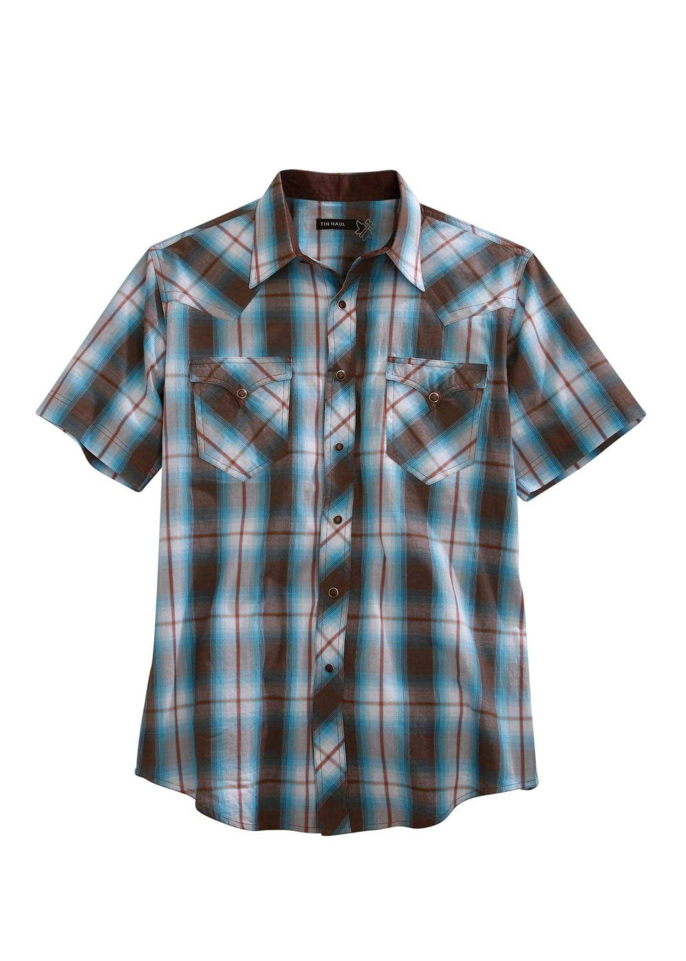 Tin Haul Mens Short Sleeve Western Snap Shirt - Tin Haul - Flyclothing LLC