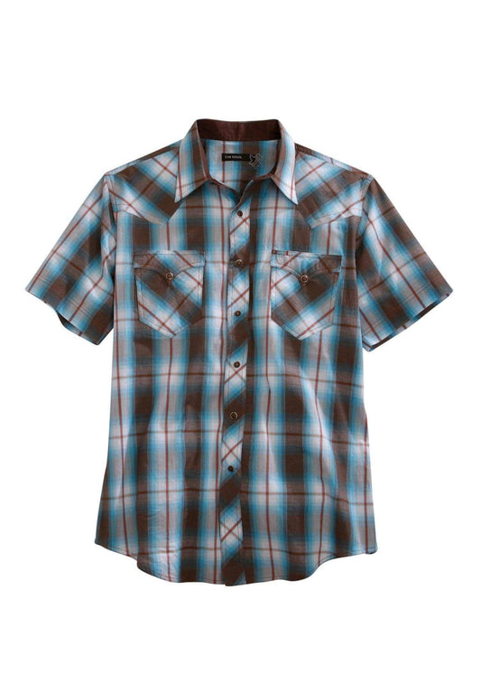 Tin Haul Mens Short Sleeve Western Snap Shirt - Tin Haul - Flyclothing LLC