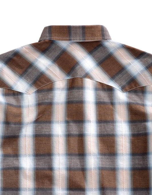 Tin Haul MENS SHORT SLEEVE SNAP SADDLE DOBBY PLAID WESTERN SHIRT - Tin Haul - Flyclothing LLC