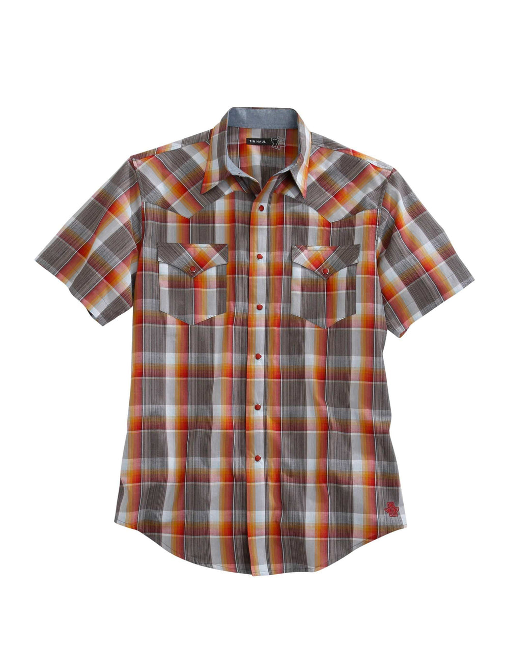 Tin Haul MENS RUSTY PLAID SHORT SLEEVE WESTERN SNAP SHIRT - Tin Haul - Flyclothing LLC