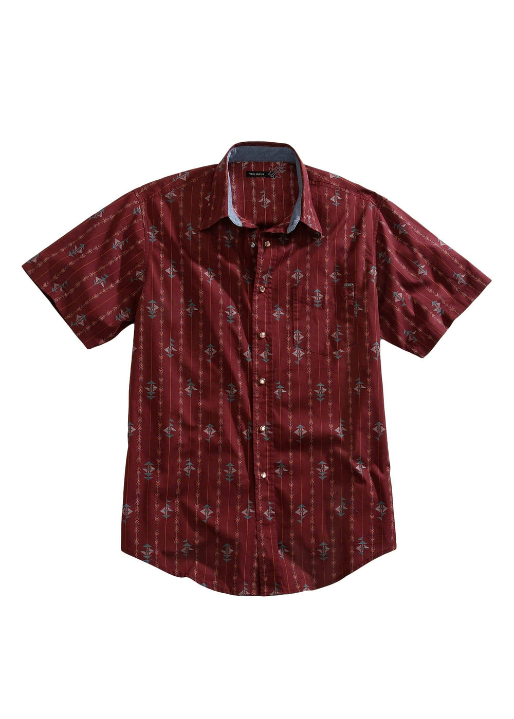 Tin Haul MENS SHORT SLEEVE SNAP ARROW AZTEC STRIPE WESTERN SHIRT - Tin Haul - Flyclothing LLC