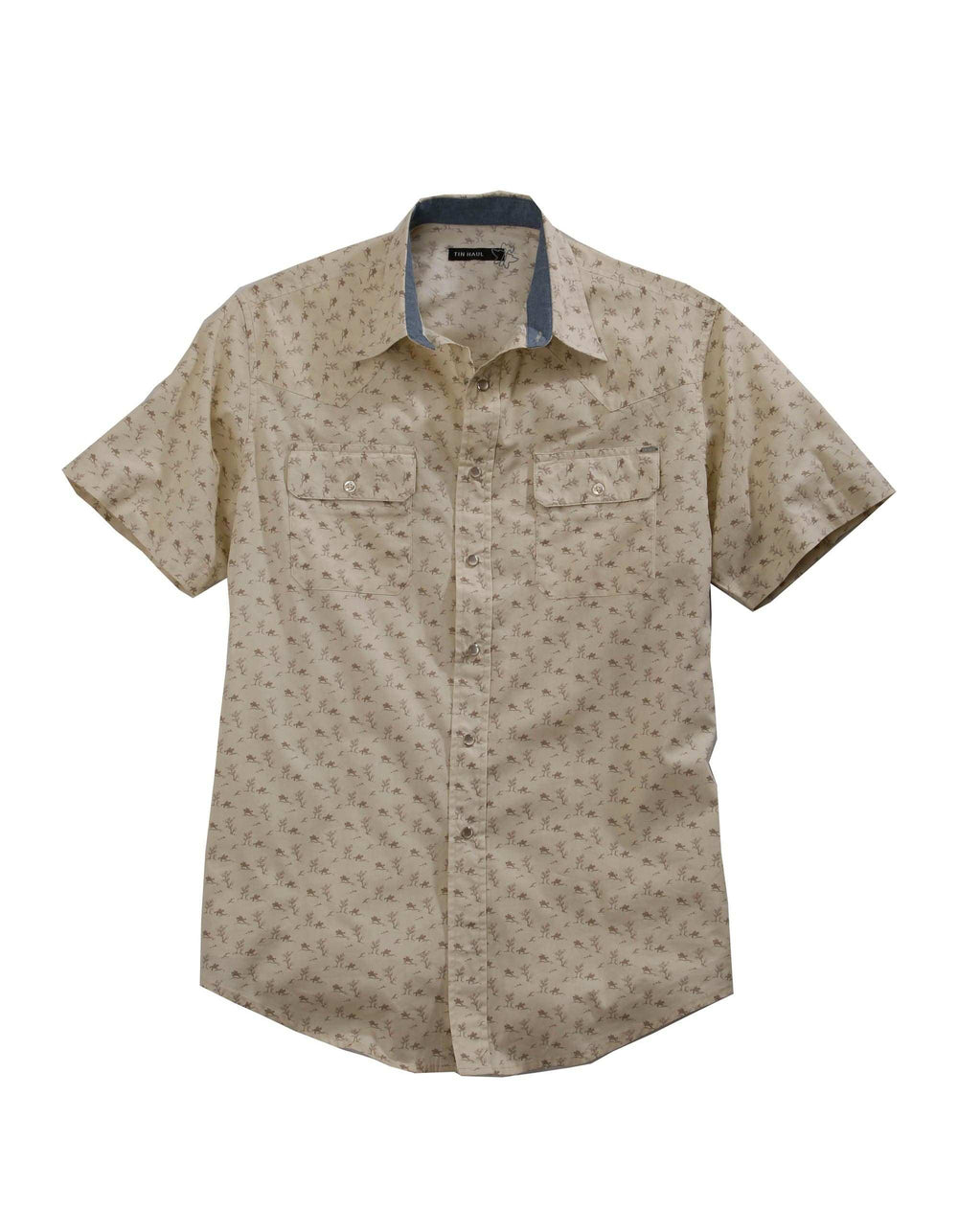 Tin Haul MENS VINTAGE RIDER PRINT SHORT SLEEVE WESTERN SNAP SHIRT - Tin Haul - Flyclothing LLC