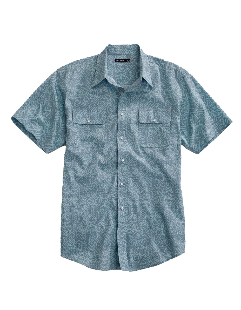 Tin Haul MENS SHORT SLEEVE SNAP DOT MATRIX AZTEC PRINT WESTERN SHIRT - Tin Haul - Flyclothing LLC
