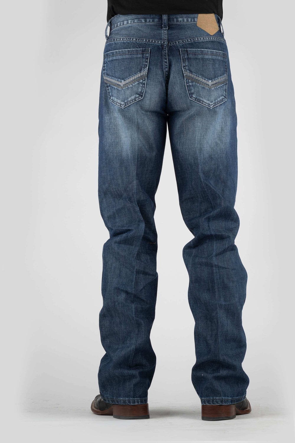 Tin Haul MENS BLUE AND GREY V DECO BACK PKT JEANS - Tin Haul - Flyclothing LLC