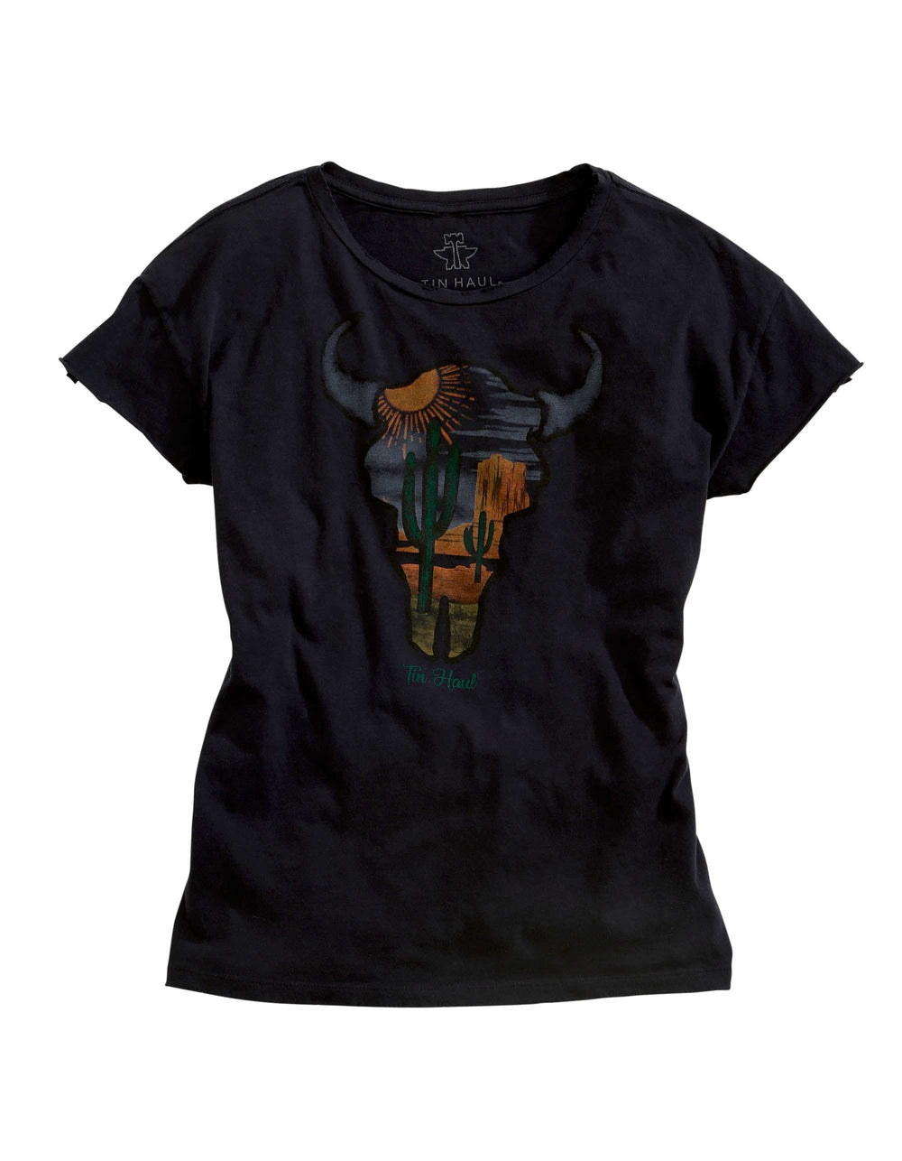 Tin Haul WOMENS TIN HAUL ARROWHEAD W/CACTUS SCREEN BLACK SHORT SLEEVE T-SHIRT - Tin Haul - Flyclothing LLC