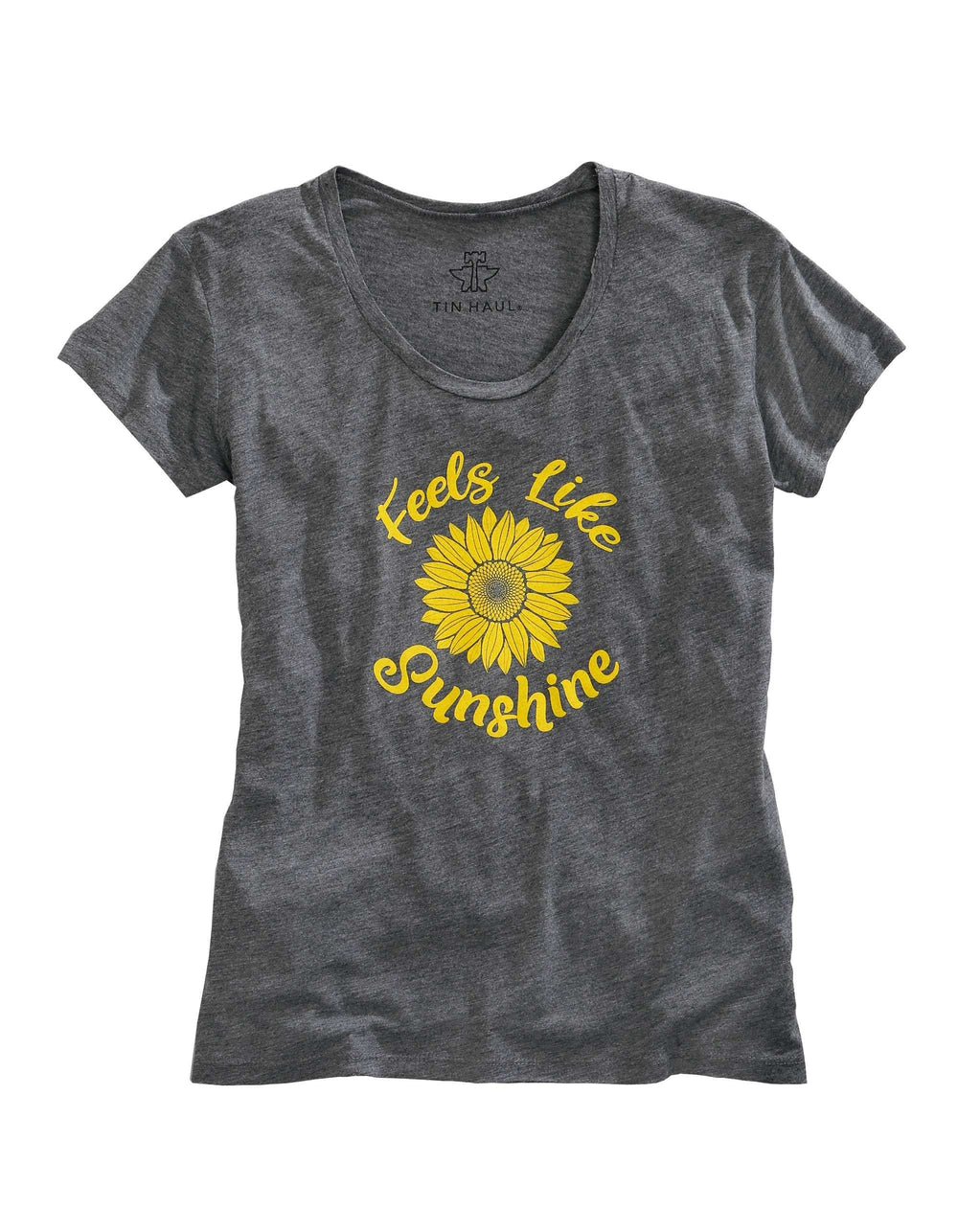 Tin Haul WOMENS FEELS LIKE SUNSHINE SCREEN PRINT HEATHERED GREY SHORT SLEEVE T-SHIRT - Tin Haul - Flyclothing LLC