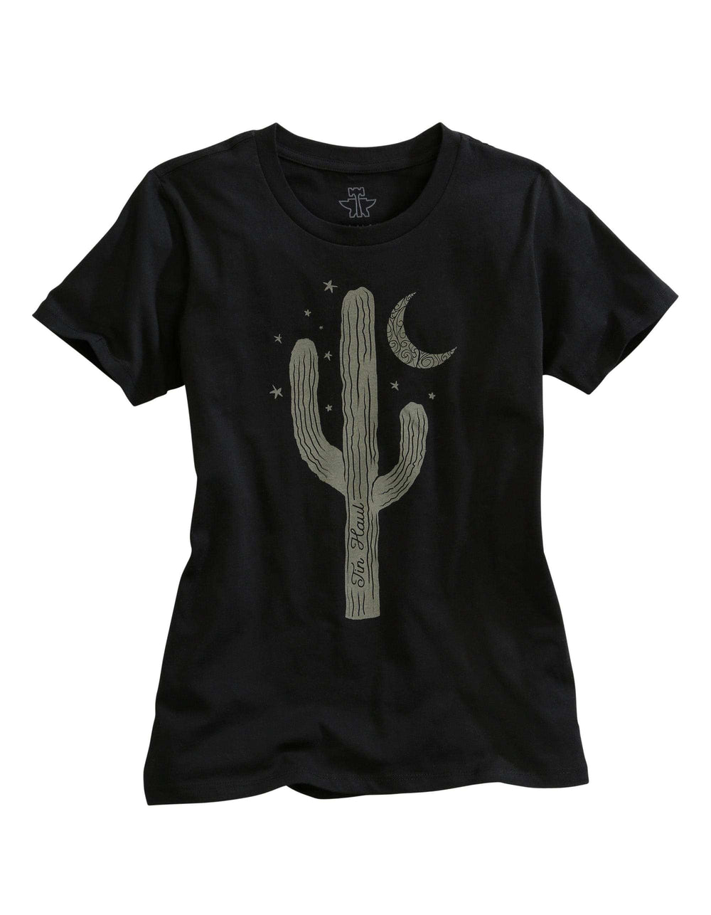 Tin Haul WOMENS SINGLE CACTUS SCREEN PRINT BLACK SHORT SLEEVE T-SHIRT - Tin Haul - Flyclothing LLC