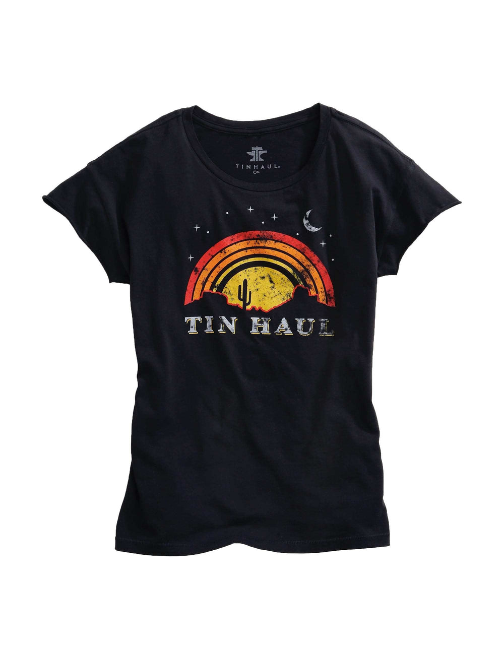 Tin Haul WOMENS LONG SLEEVE KNIT TIN HAUL SUNSET AND MOON SCREEN PRINT SHIRT - Tin Haul - Flyclothing LLC