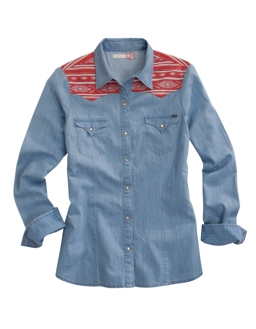 Tin Haul WOMENS LONG SLEEVE SNAP DENIM WITH CONTRAST FRONT AND BACK YOKES WESTERN SHIRT - Tin Haul - Flyclothing LLC