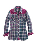 Tin Haul WOMENS STAR OMBRE PLAID LONG SLEEVE WESTERN SNAP SHIRT - Tin Haul - Flyclothing LLC
