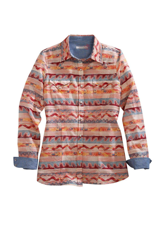 Tin Haul Womens Long Sleeve Western Snap Shirt - Tin Haul - Flyclothing LLC