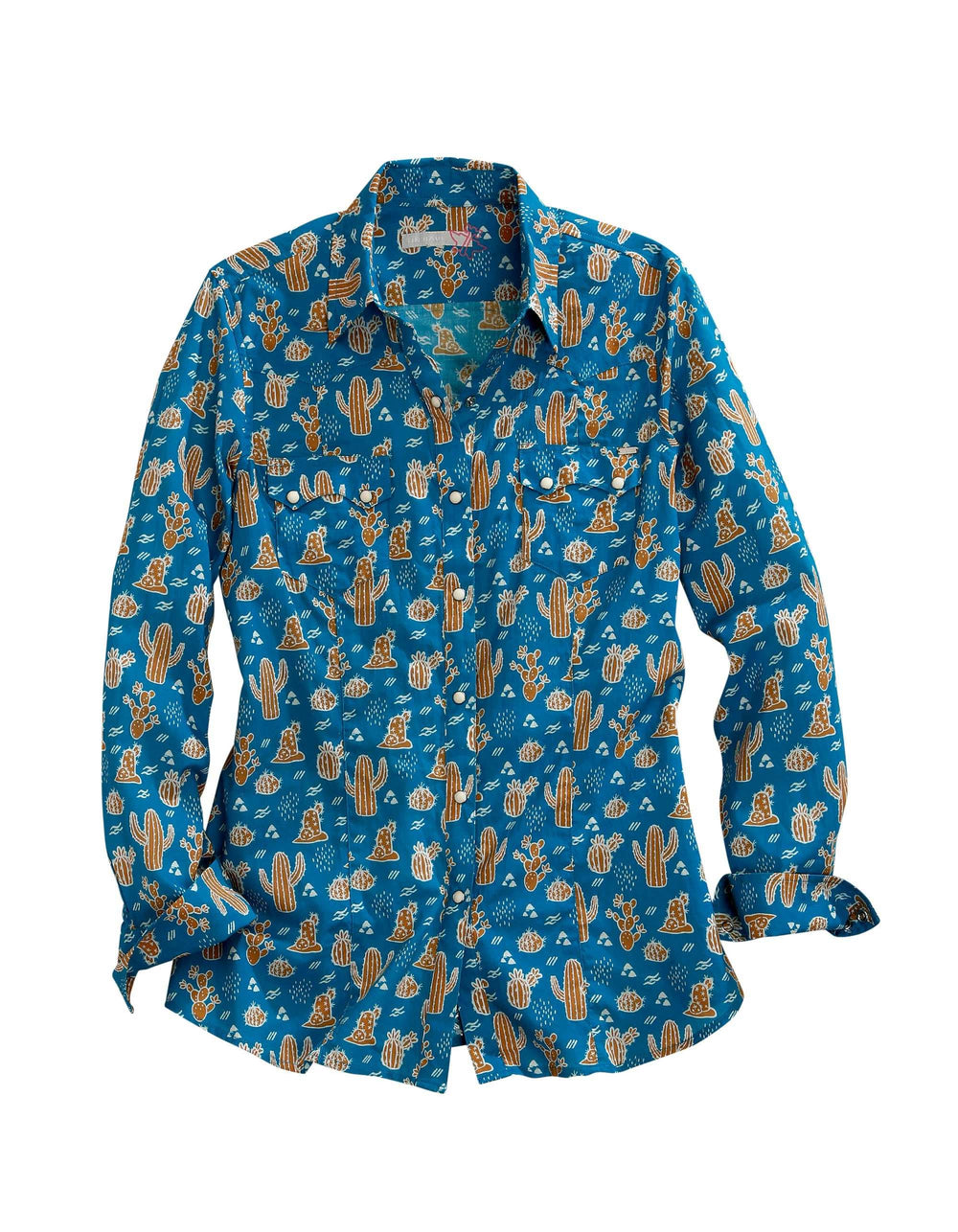 Tin Haul WOMENS CACTI PRINT LONG SLEEVE SNAP SHIRT - Tin Haul - Flyclothing LLC