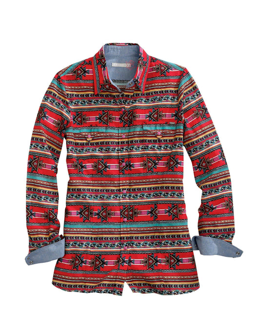 Tin Haul WOMENS DASH AZTEC PRINT LONG SLEEVE SNAP SHIRT - Tin Haul - Flyclothing LLC