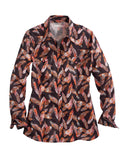 Tin Haul WOMENS LONG SLEEVE SNAP GRAY FEATHER PRINT WESTERN SHIRT - Tin Haul - Flyclothing LLC