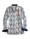 Tin Haul WOMENS LONG SLEEVE SNAP SOUTHWEST AZTEC PRINT WESTERN SHIRT - Tin Haul - Flyclothing LLC