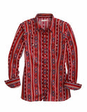 Tin Haul WOMENS LONG SLEEVE SNAP AZTEC STRIPE PRINT WESTERN SHIRT - Tin Haul - Flyclothing LLC
