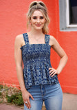 Tin Haul WOMENS SLEEVELESS SNAP LUCKY PAISLEY PRINT TANK WESTERN SHIRT - Tin Haul - Flyclothing LLC