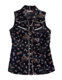Tin Haul WOMENS SLEEVELESS SNAP ABOUT THE WEST PRINT WESTERN SHIRT - Tin Haul - Flyclothing LLC