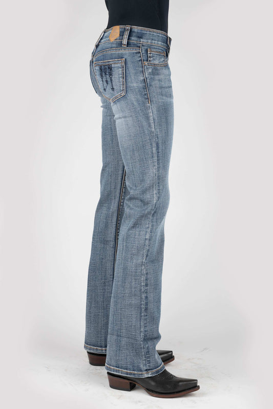 Tin Haul WOMENS BLUE EMBROIDERY BACK POCKET JEANS - Tin Haul - Flyclothing LLC