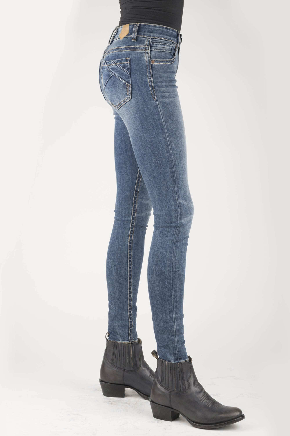 Tin Haul WOMENS PIECED BACK POCKET HIGH RISE SKINNY JEANS - Tin Haul - Flyclothing LLC