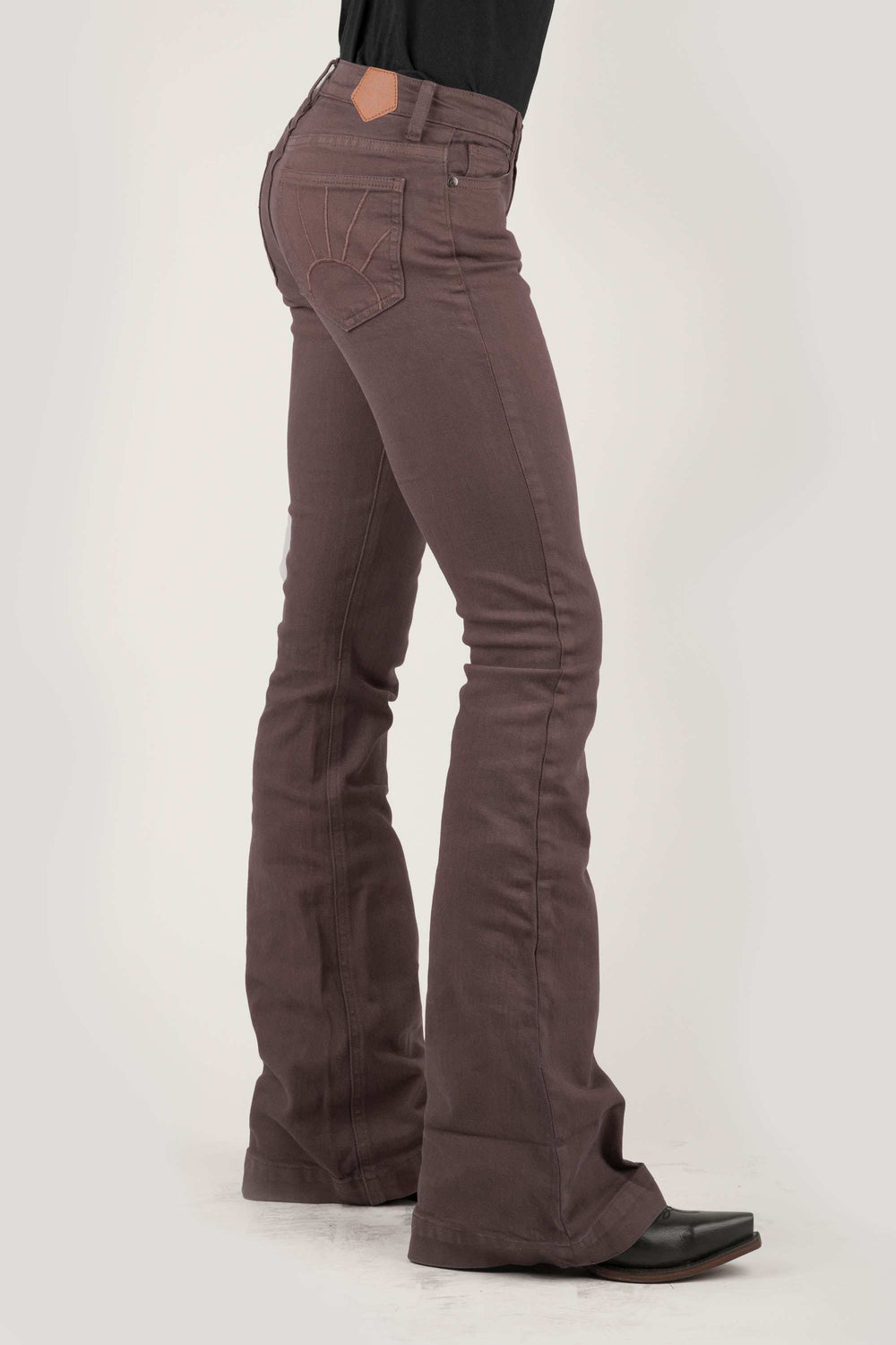 Tin Haul WOMENS PLAIN FRONT NO POCKETS BROWN COLOR JEANS - Tin Haul - Flyclothing LLC