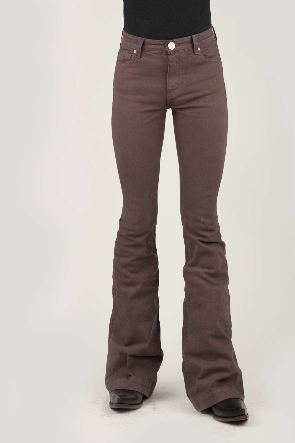 Tin Haul WOMENS PLAIN FRONT NO POCKETS BROWN COLOR JEANS - Tin Haul - Flyclothing LLC