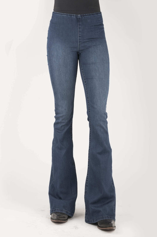 Tin Haul WOMENS HIGH RISE SKINNY FLARE ELASTIC WAIST JEANS - Tin Haul - Flyclothing LLC