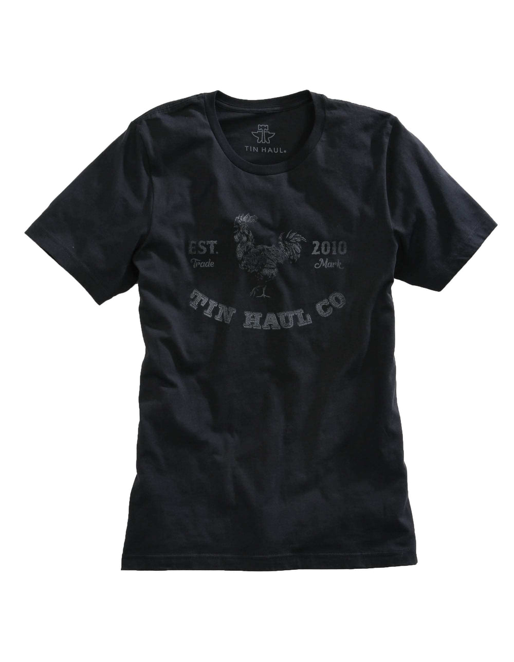 Tin Haul MENS COCK-A-DOODLE-DO ROOSTER BLACK SHORT SLEEVE T-SHIRT - Tin Haul - Flyclothing LLC