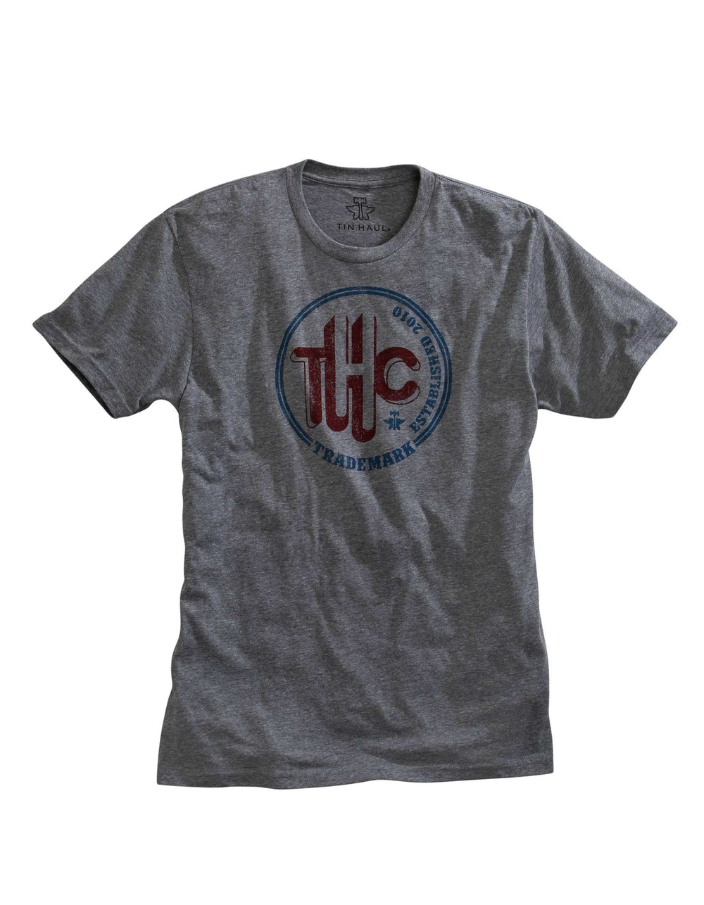 Tin Haul MENS THC LETTERS SCREEN PRINT HEATHER GREY SHORT SLEEVE T-SHIRT - Tin Haul - Flyclothing LLC