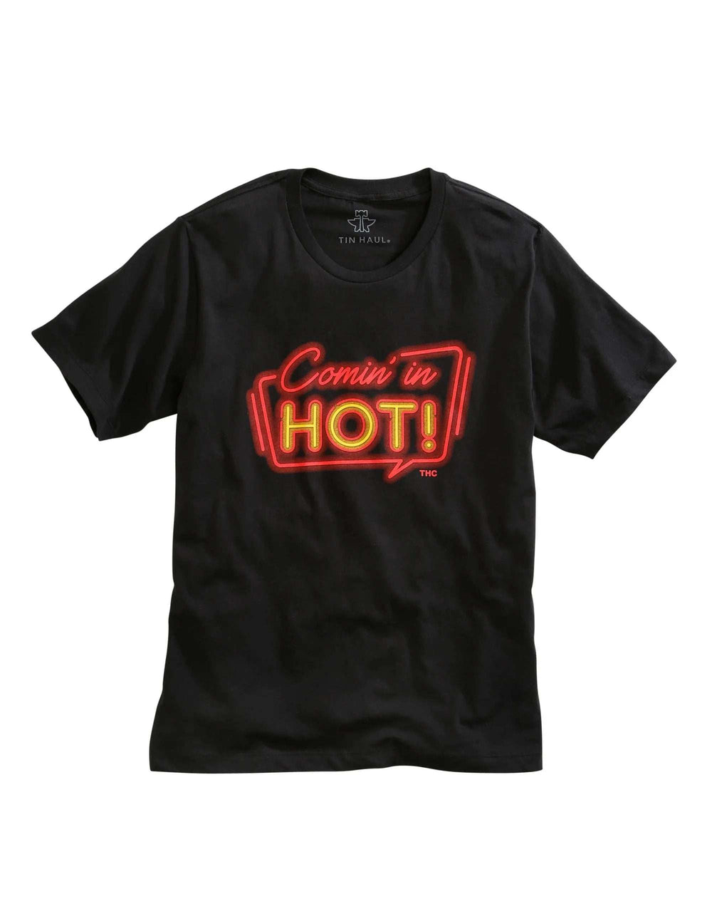 Tin Haul MENS COMIN HOT SCREEN PRINT BLACK SHORT SLEEVE T-SHIRT - Tin Haul - Flyclothing LLC