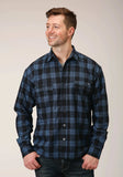 Tin Haul MENS SNAP BLUE PLAID WOOL BLEND SHIRT JACKET - Tin Haul - Flyclothing LLC