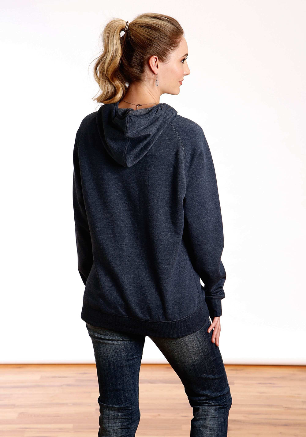 Tin Haul WOMENS SUNSET MOUNTAIN SCREEN PRINT HOODIE NAVY SWEATSHIRT - Tin Haul - Flyclothing LLC