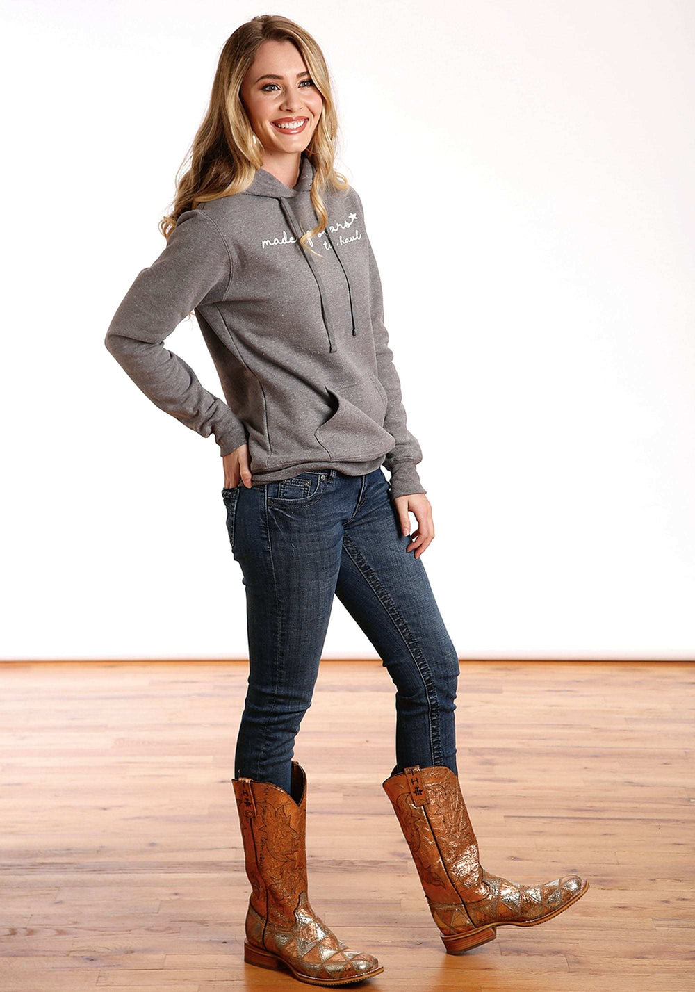 Tin Haul WOMENS TIN HAUL MADE OF STARS PRINT GREY SWEATSHIRT - Tin Haul - Flyclothing LLC