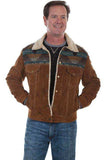 Scully CAFE BROWN KNIT INSET JACKET - Scully Leather - Flyclothing LLC