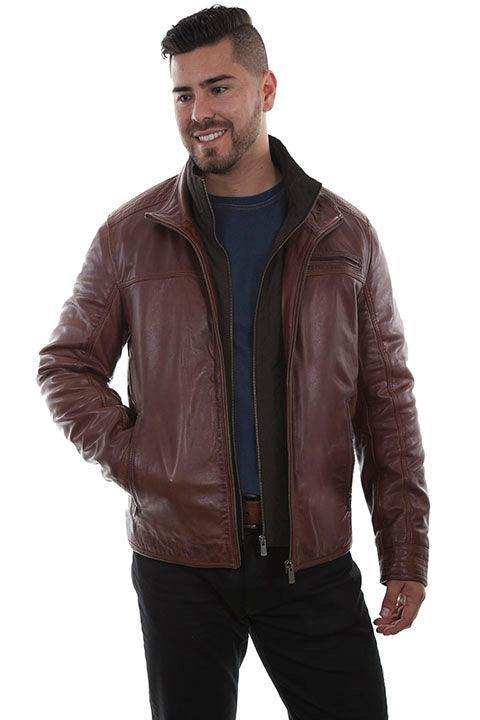 Scully ANTIQUE BROWN ZIPOUT COLLAR JACKET - Scully Leather - Flyclothing LLC