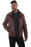 Scully ANTIQUE BROWN ZIPOUT COLLAR JACKET - Scully Leather - Flyclothing LLC