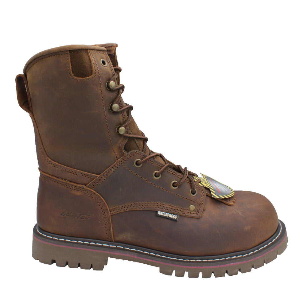 AdTec Men's 8" Composite Toe Waterproof Logger Brown - AdTec