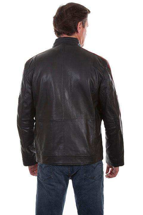 Scully BLACK LAMB STRIPED MC JACKET - Scully Leather - Flyclothing LLC