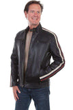 Scully BLACK LAMB STRIPED MC JACKET - Scully Leather - Flyclothing LLC