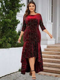 Plus Size Ruffle Hem High-Low Dress - Trendsi - Flyclothing LLC
