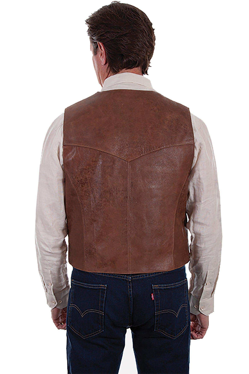 Scully BROWN MEN'S VEST - Scully Leather - Flyclothing LLC
