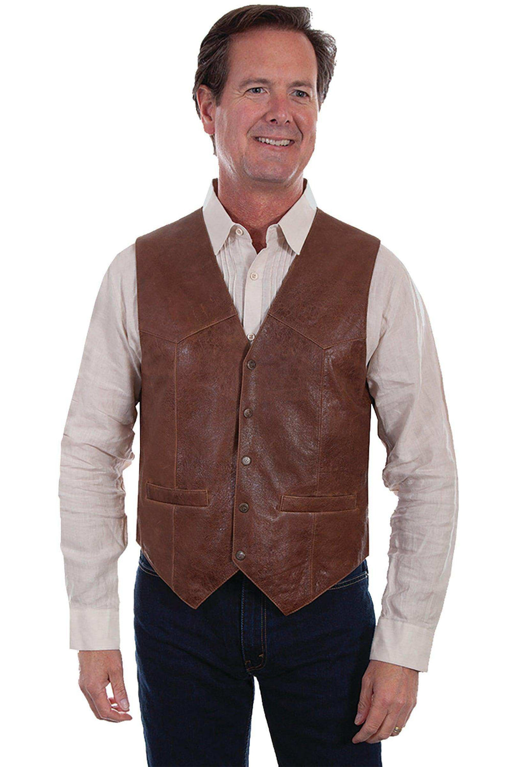 Scully BROWN MEN'S VEST - Scully Leather - Flyclothing LLC