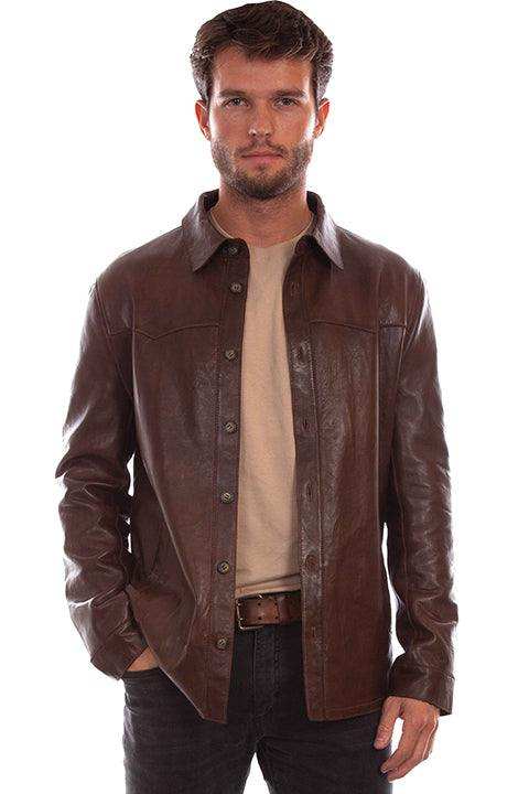 Scully Leather Leatherwear Mens Chocolate Men's Jacket - Scully Leather - Flyclothing LLC
