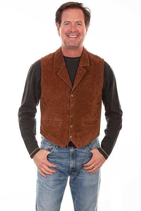 Scully CINNAMON BOAR SUEDE MEN'S VEST - Scully Leather - Flyclothing LLC
