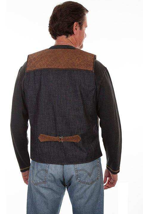 Scully BROWN CANVAS BACK VEST - Scully Leather - Flyclothing LLC