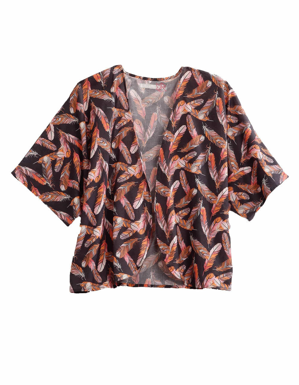 Tin Haul WOMENS FEATHER PRINT TIN HAUL KIMONO - Tin Haul - Flyclothing LLC