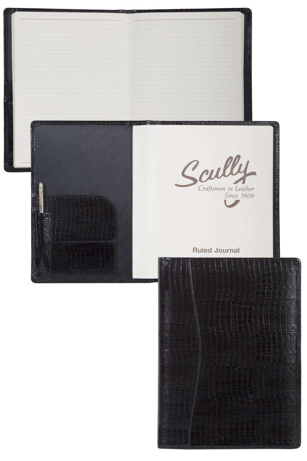 Scully Leather Black Ostrich Leather Ruled Journal - Scully Leather - Flyclothing LLC