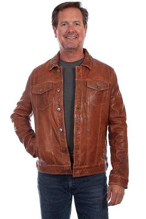 Scully Mens Brown Leather Jacket - Scully Leather - Flyclothing LLC